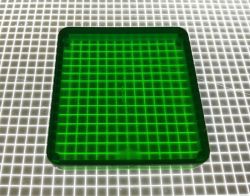 1-5/8" x 1-1/2" Rectangle Transparent Plain Green Playfield Insert