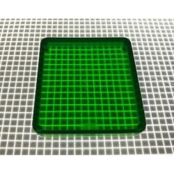 1-5/8" x 1-1/2" Rectangle Transparent Plain Green Playfield Insert
