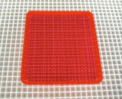 1-5/8" x 1-1/2" Rectangle Transparent Stippled Fluorescent Orange Playfield Insert