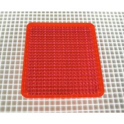 1-5/8" x 1-1/2" Rectangle Transparent Stippled Fluorescent Orange Playfield Insert
