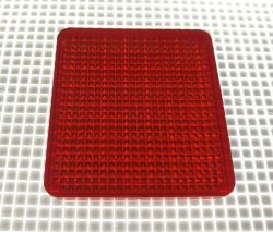 1-5/8" x 1-1/2" Rectangle Transparent Stippled Red Playfield Insert
