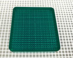 1-5/8" x 1-1/2" Rectangle Transparent Stippled Teal Playfield Insert