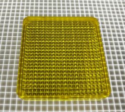 1-5/8" x 1-1/2" Rectangle Transparent Stippled Yellow Playfield Insert