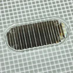 1-5/8" x 3/4" Oval Transparent Ribbed Clear Playfield Insert