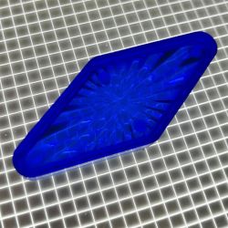 1-3/4" x 3/4" Diamond Transparent Starburst Blue Playfield Insert