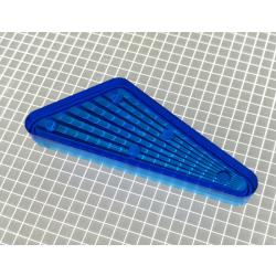 1-13/16" x 15/16" Obtuse Triangle Transparent Starburst Blue Playfield Insert