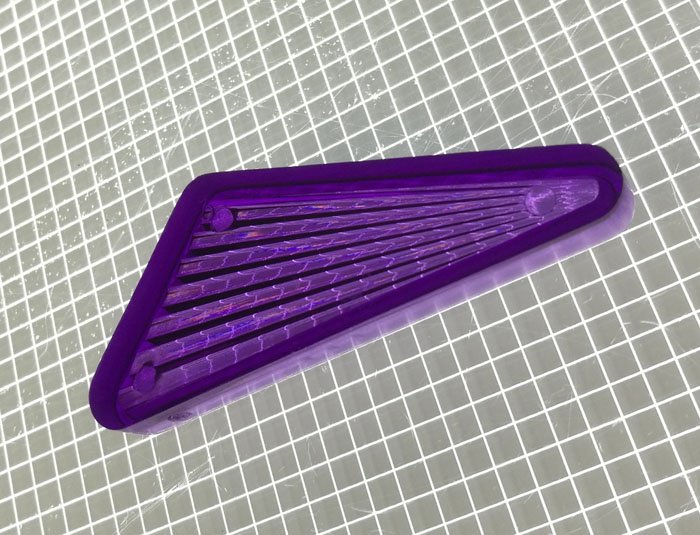 1-13/16" x 15/16" Obtuse Triangle Transparent Starburst Purple Playfield Insert