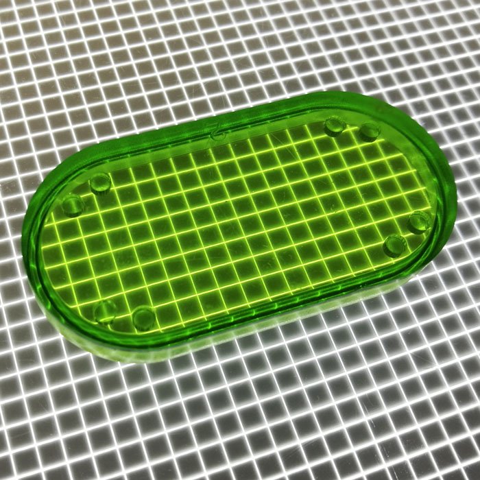 2" x 1" Oval Transparent Plain Lime Green Playfield Insert