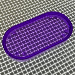 2" x 1" Oval Transparent Plain Purple Playfield Insert
