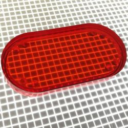 2" x 1" Oval Transparent Plain Red Playfield Insert