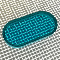 2" x 1" Oval Transparent Plain Teal Playfield Insert