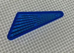 2-1/8" x 1-1/32" Obtuse Triangle Transparent Starburst Blue Playfield Insert