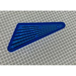2-1/8" x 1-1/32" Obtuse Triangle Transparent Starburst Blue Playfield Insert