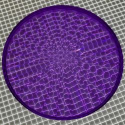 2-1/2" Round Transparent Starburst Purple Playfield Insert