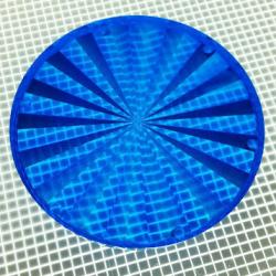 2-3/4" Round Transparent Starburst Blue Playfield Insert