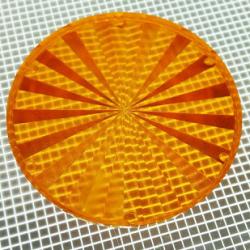 2-3/4" Round Transparent Starburst Orange Playfield Insert