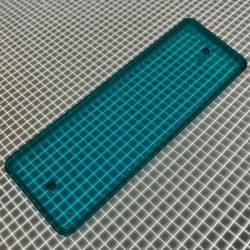 3" x 1" Rectangle Transparent Plain Teal Playfield Insert