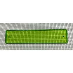 4-3/8" x 1" Rectangle Transparent Plain Lime Green Playfield Insert
