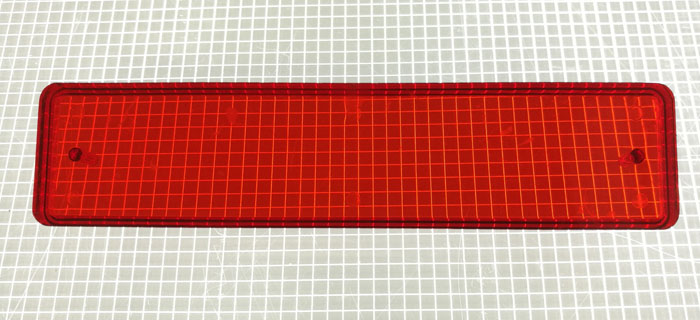 4-3/8" x 1" Rectangle Transparent Plain Red Playfield Insert