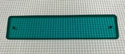 4-3/8" x 1" Rectangle Transparent Plain Teal Playfield Insert