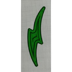 5-1/16" x 1-3/8" Lightning Bolt Transparent Outline Green Playfield Insert