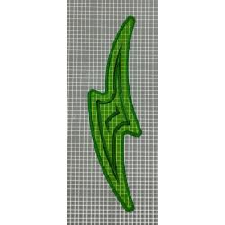 5-1/16" x 1-3/8" Lightning Bolt Transparent Outline Lime Green Playfield Insert