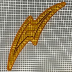 5-1/16" x 1-3/8" Lightning Bolt Transparent Outline Orange Playfield Insert