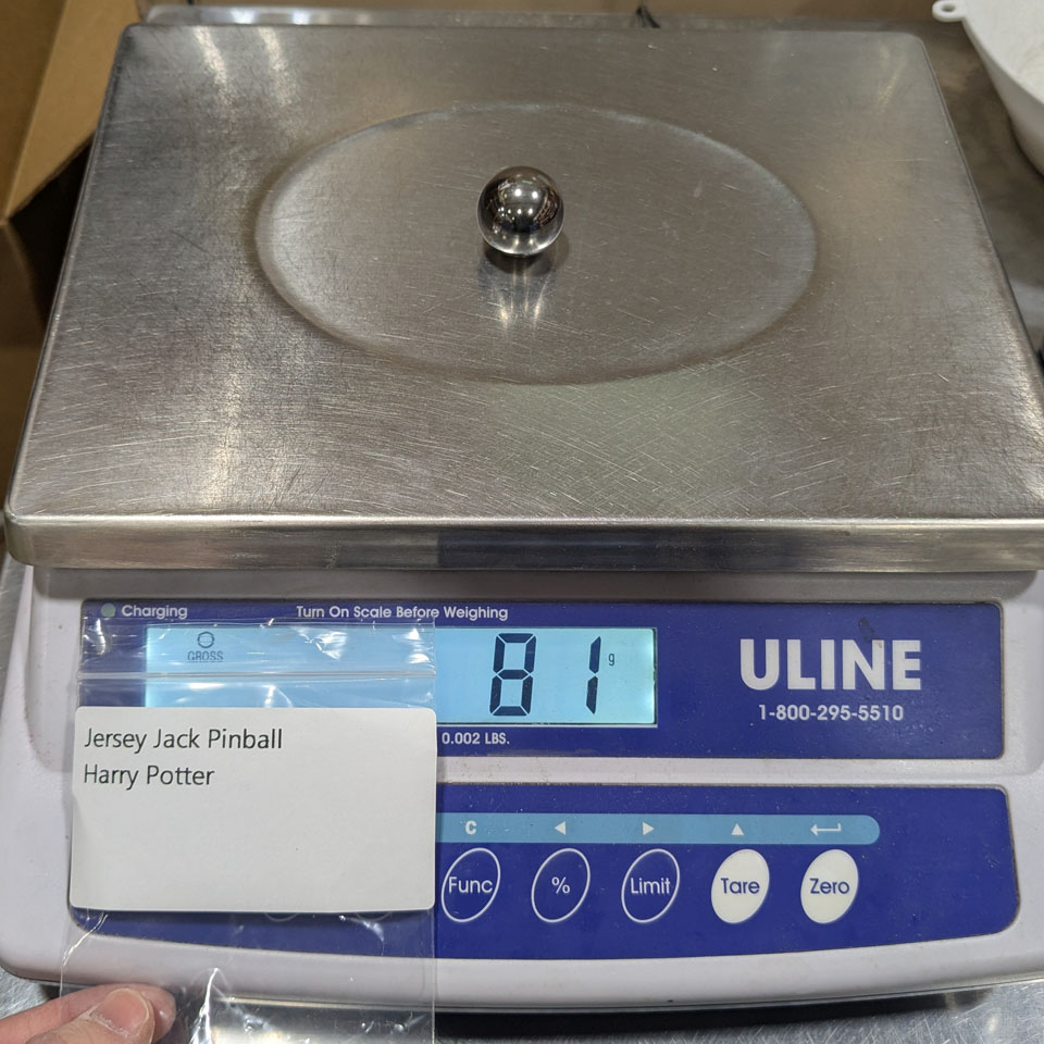 JJP Pinball Weight in Grams