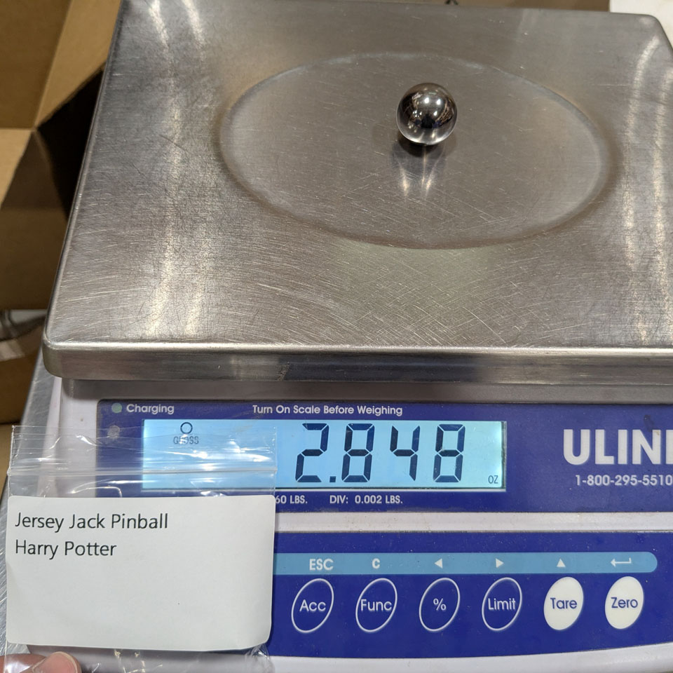 JJP Pinball Weight in Ounces