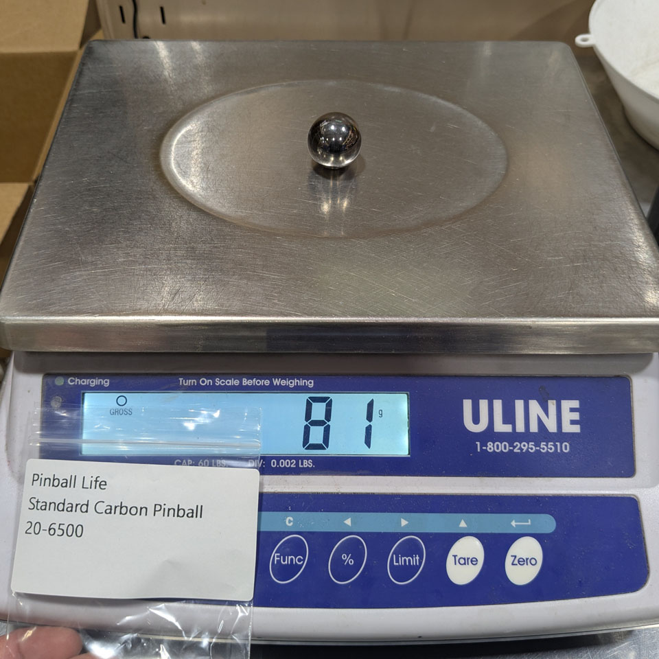 PBL Standard Pinball Weight in Grams