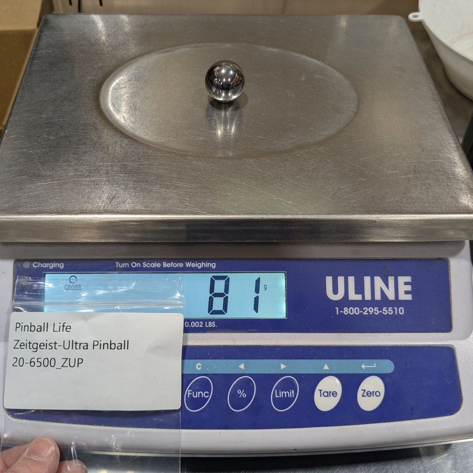 PBL Zeitgeist Shiny Pinball Weight in Grams