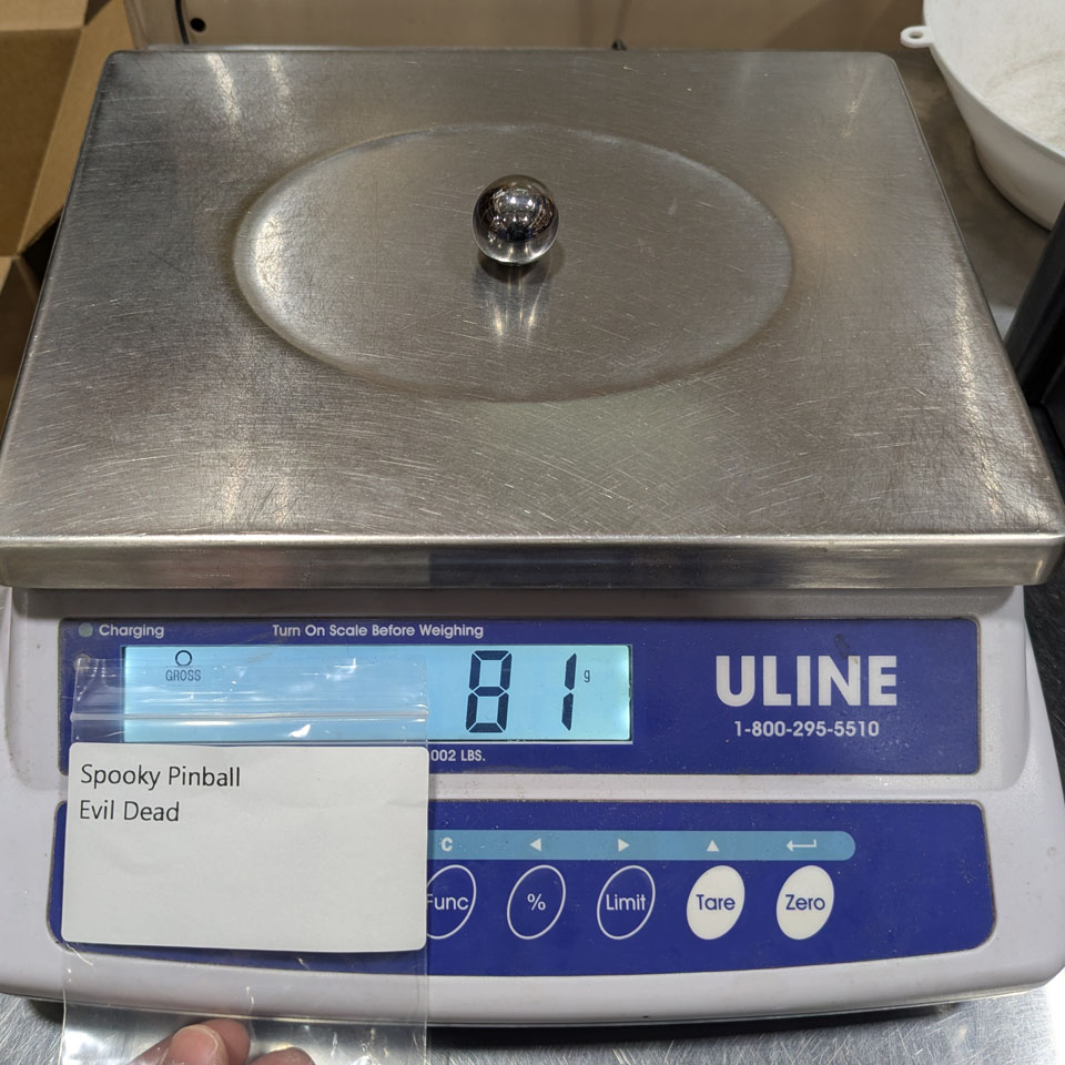 Spooky Pinball Weight in Grams