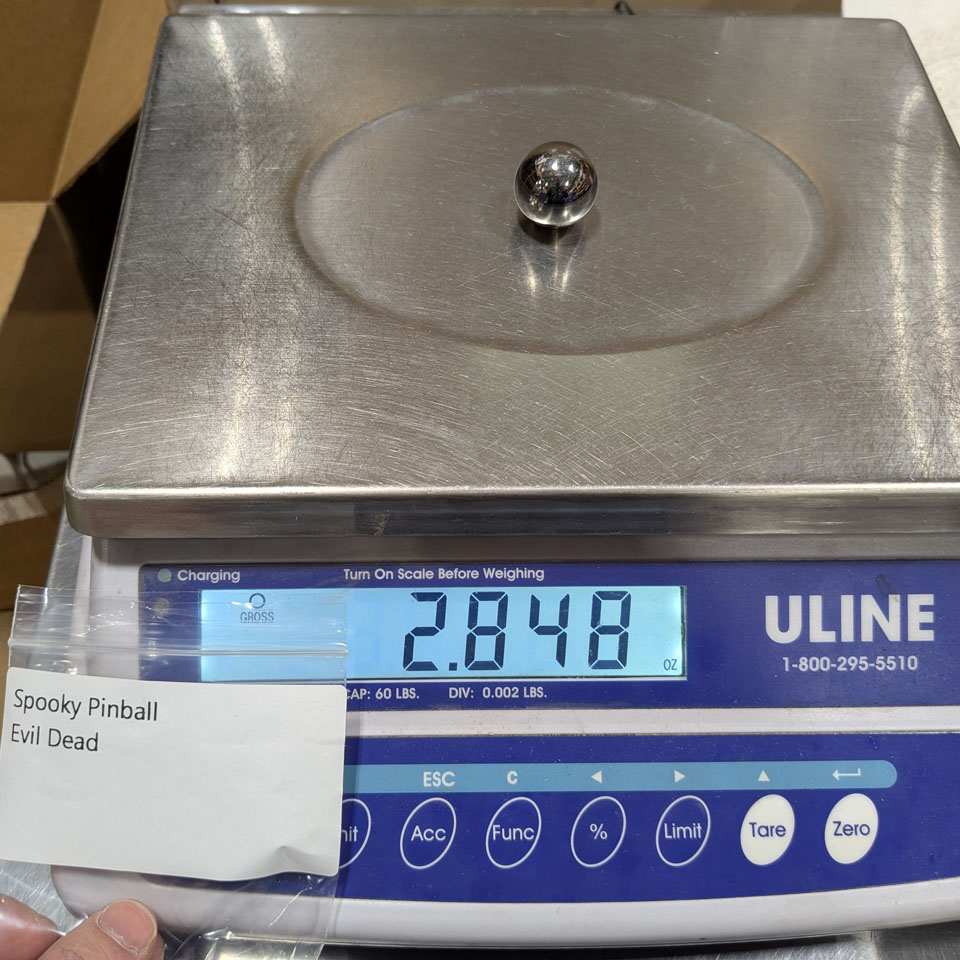 Spooky Pinball Weight in Ounces