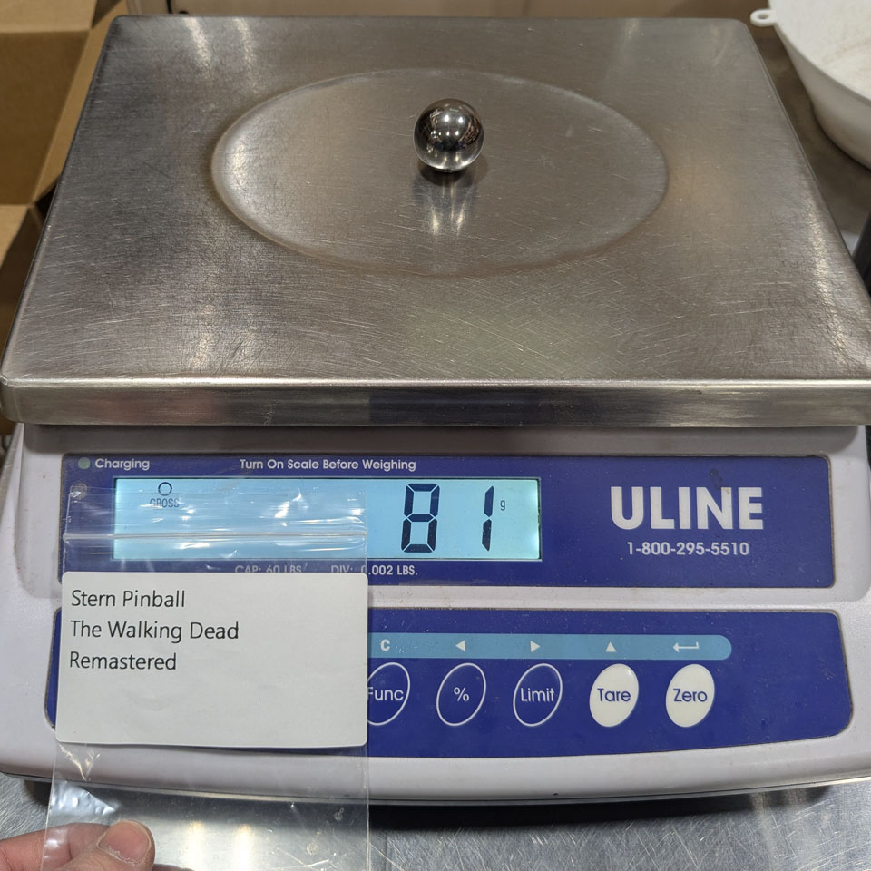 Stern Pinball Weight in Grams